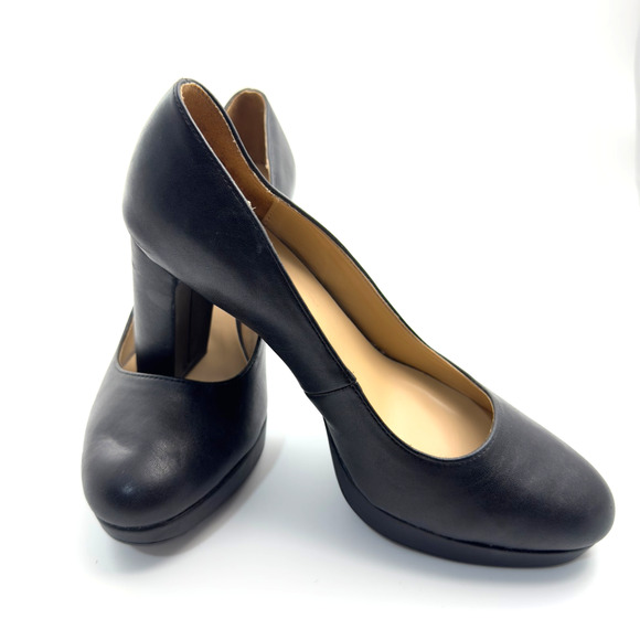 Naturalizer Berlin Pumps Block Heel Black Comfort Almond Toe Career Size 9 - Picture 2 of 8